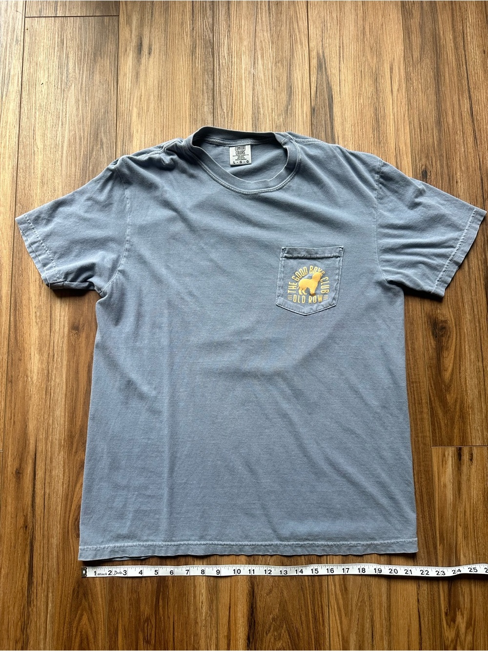 Comfort Colors Old Row Pocket Tee with Yellow Chest Graphic